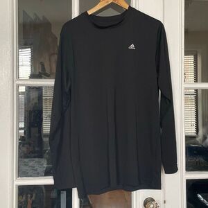 Adidas men’s black athletic long sleeve t shirt activewear gym shirt size medium